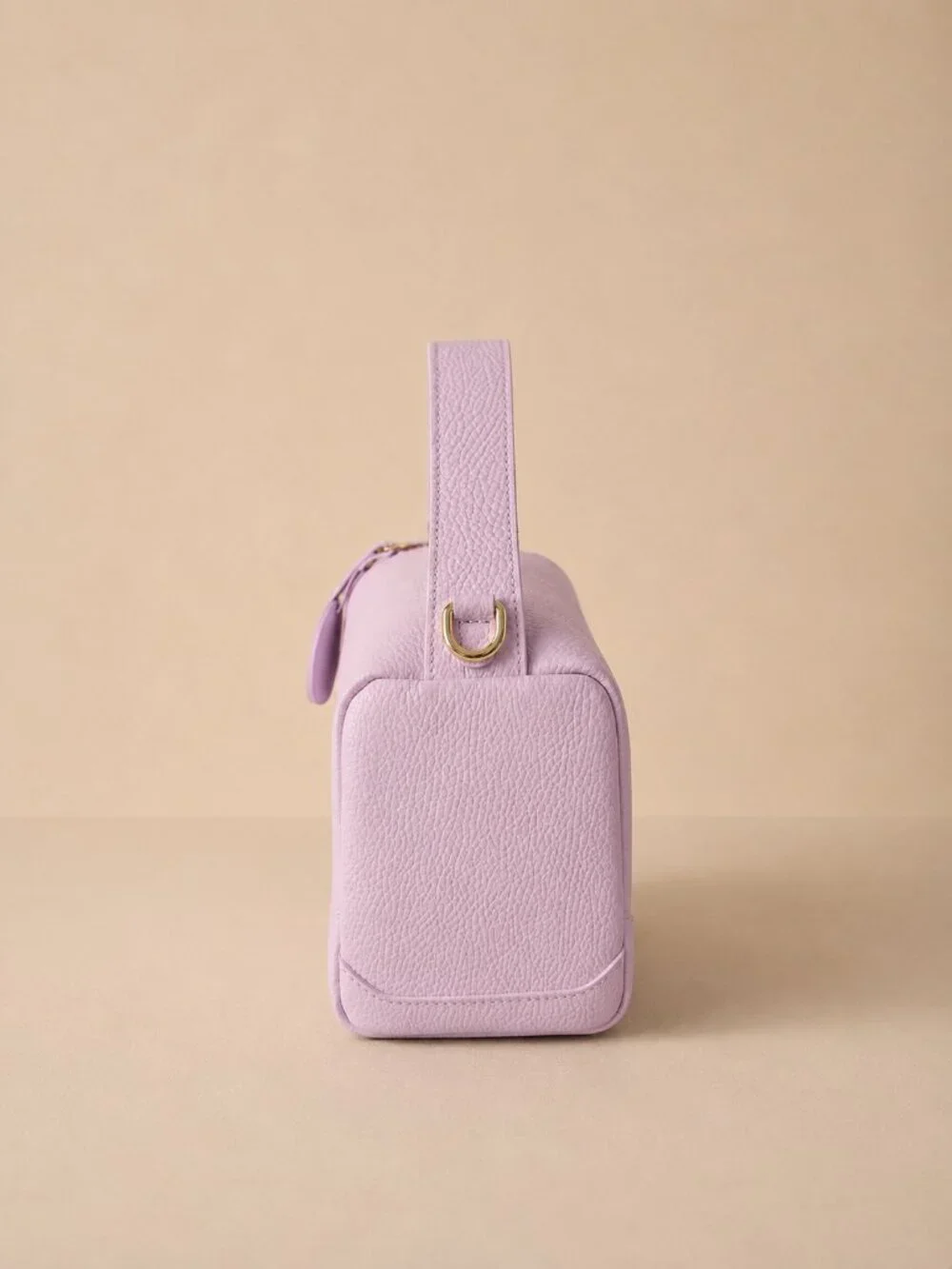 Lilac Italian Leather Crossbody Bag, Pastel Shoulder Bag, Minimalist Purse